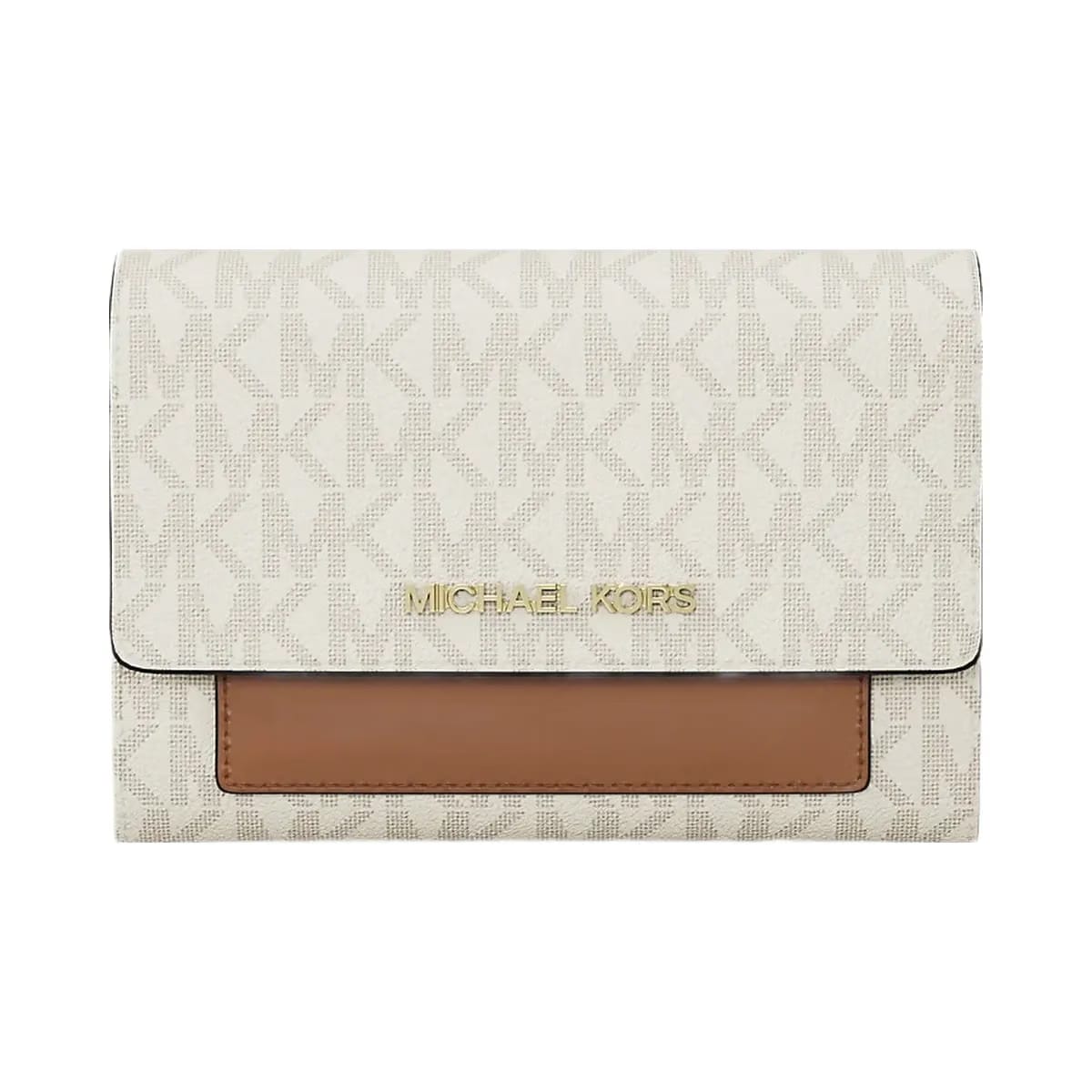 Michael Kors Jet Set Medium Signature Logo 2-in-1 Wallet Vanilla
