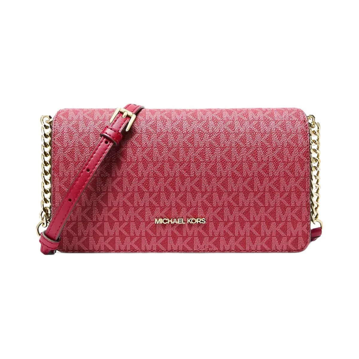 Michael Kors Jet Set Signature Logo Crossbody Bag Dk Raspberry