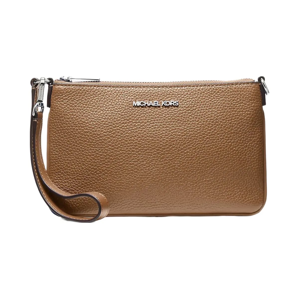 Michael Kors Jet Set Small Pebbled Leather Convertible Wristlet Driftwood