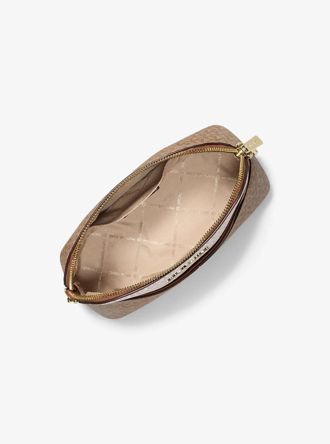 Michael Kors Jet Set Travel Medium Color-Block Signature Logo Crossbody Bag Camel Mlt