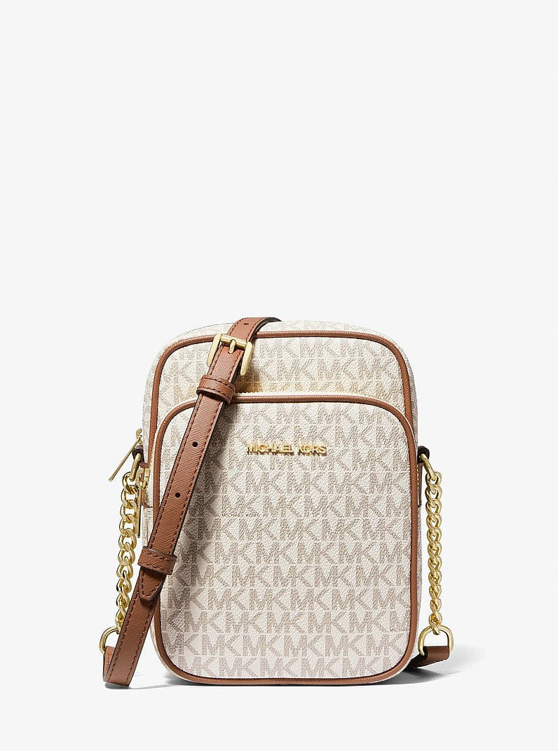 Michael Kors Jet Set Travel Medium Logo Crossbody Bag Vanilla