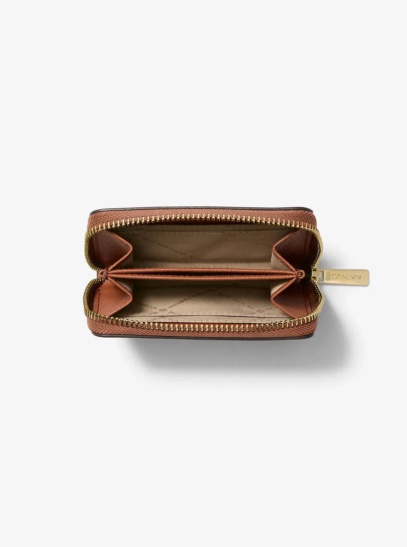 Michael Kors Jet Set Travel Medium Logo Zip-Around Card Case Brown