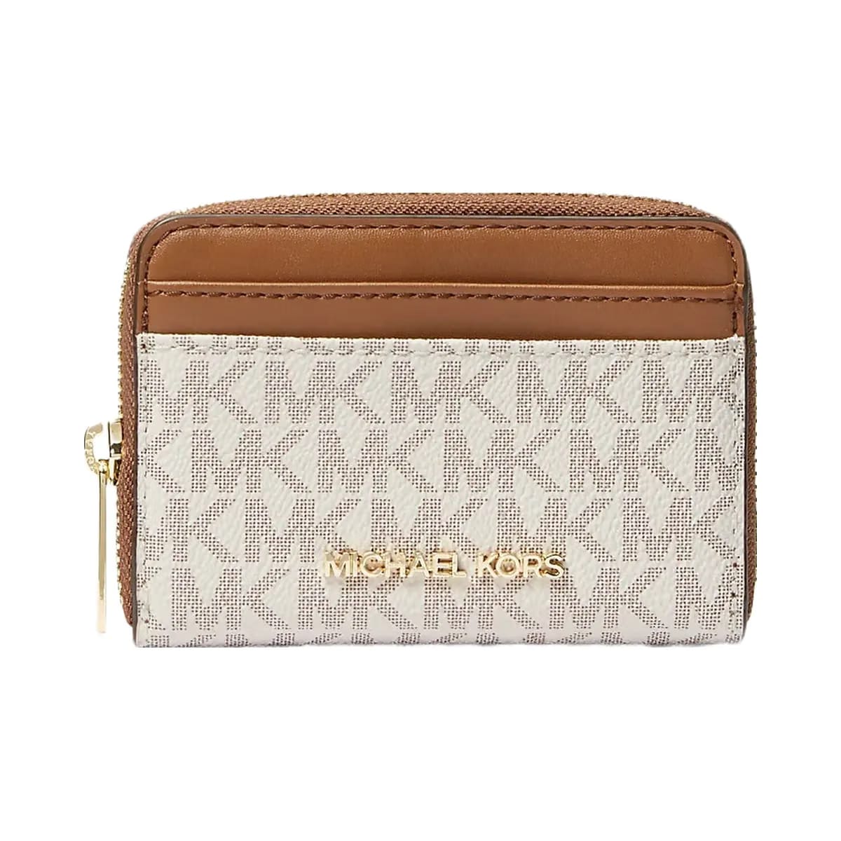 Michael Kors Jet Set Travel Medium Logo Zip-Around Card Case Vanilla