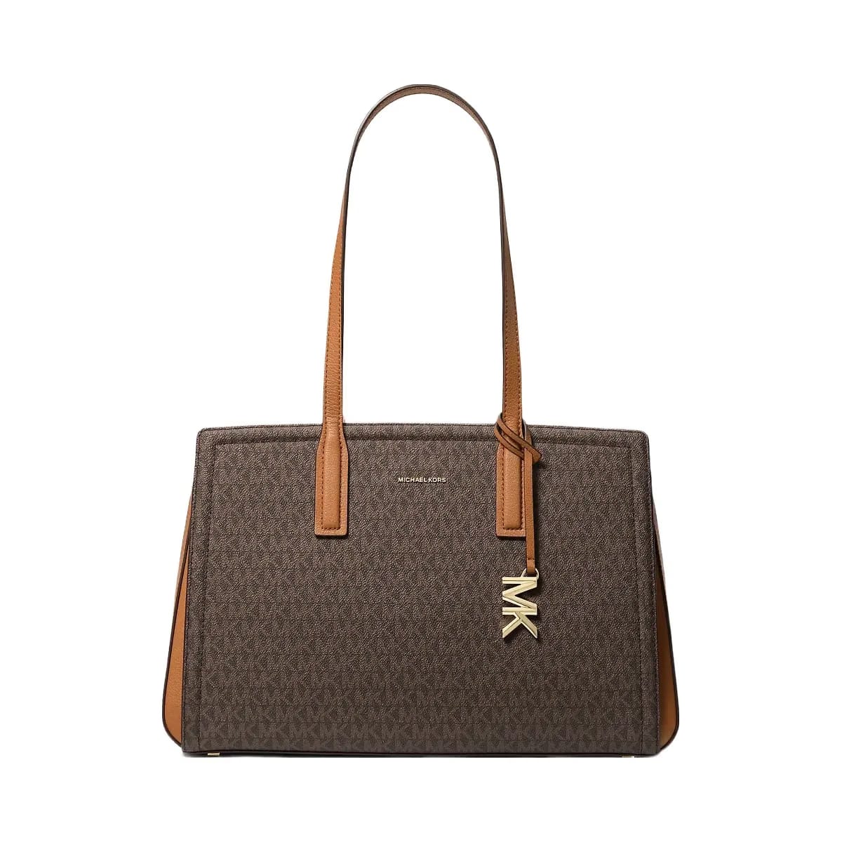 Michael Kors Laila Medium Signature Logo Tote Bag Brn-Acorn