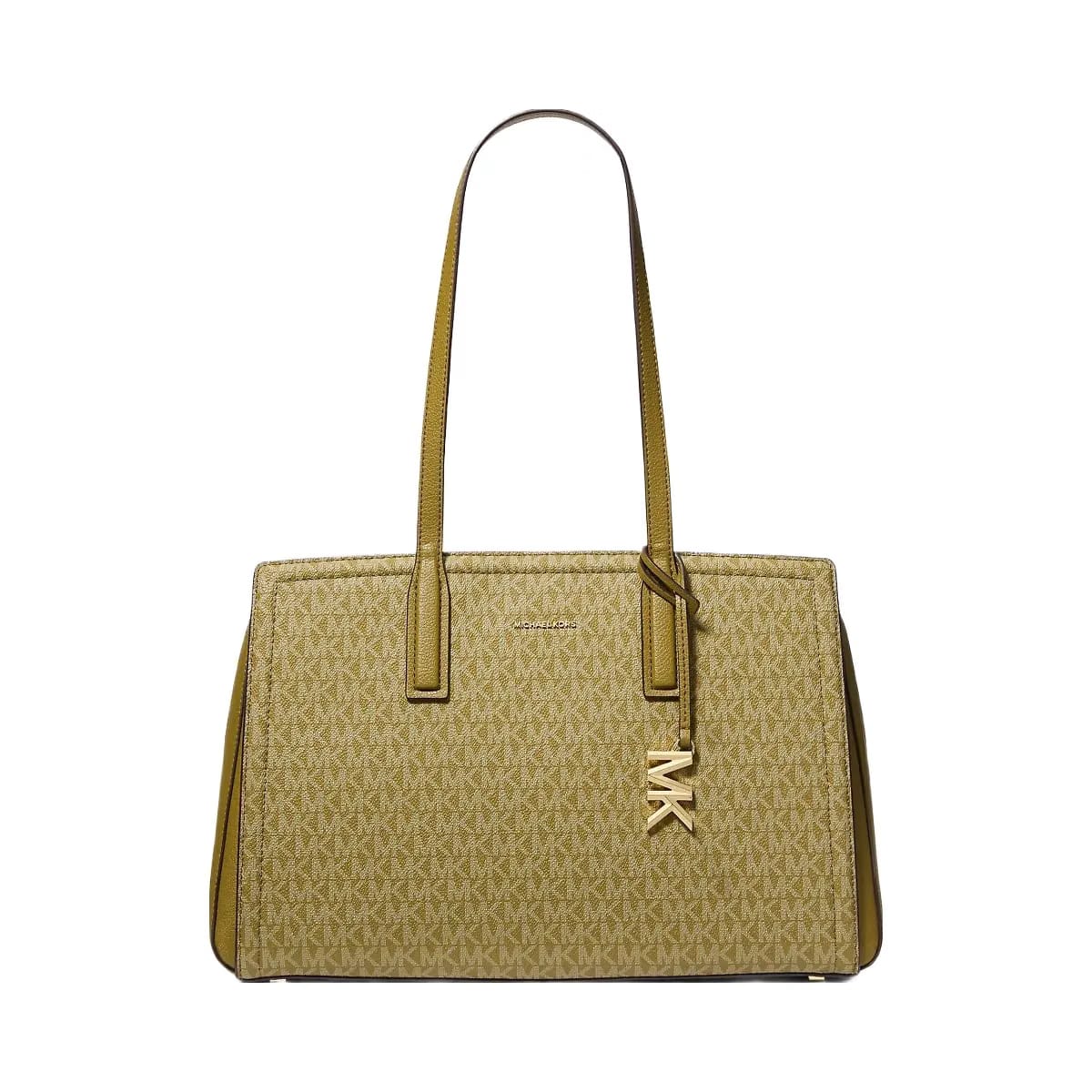 Michael Kors Laila Medium Signature Logo Tote Bag Pistachio