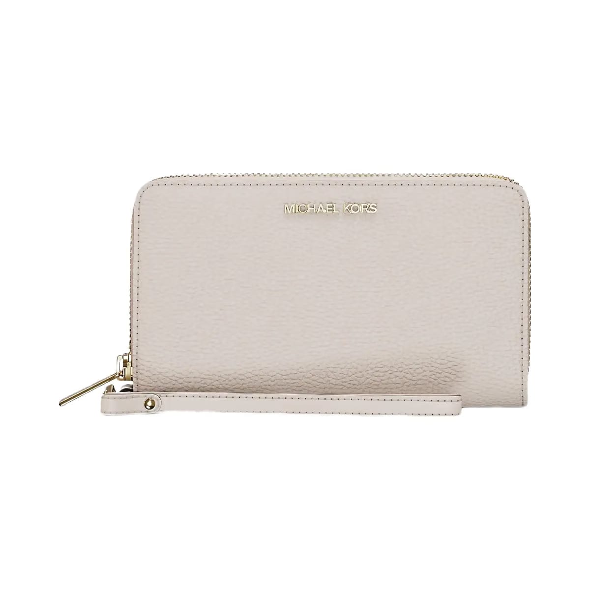 Michael Kors Large Pebbled Leather Smartphone Wristlet Lt Cream