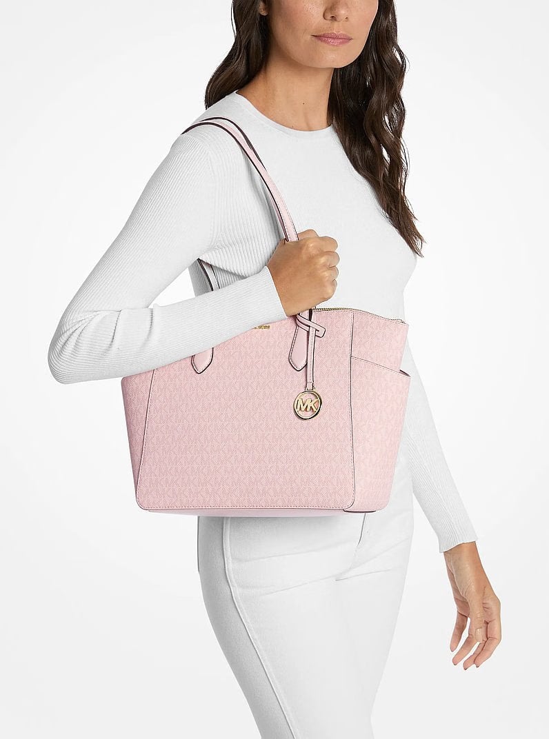 Michael Kors Marilyn Medium Signature Logo Tote Bag Pwd Blsh Mlt