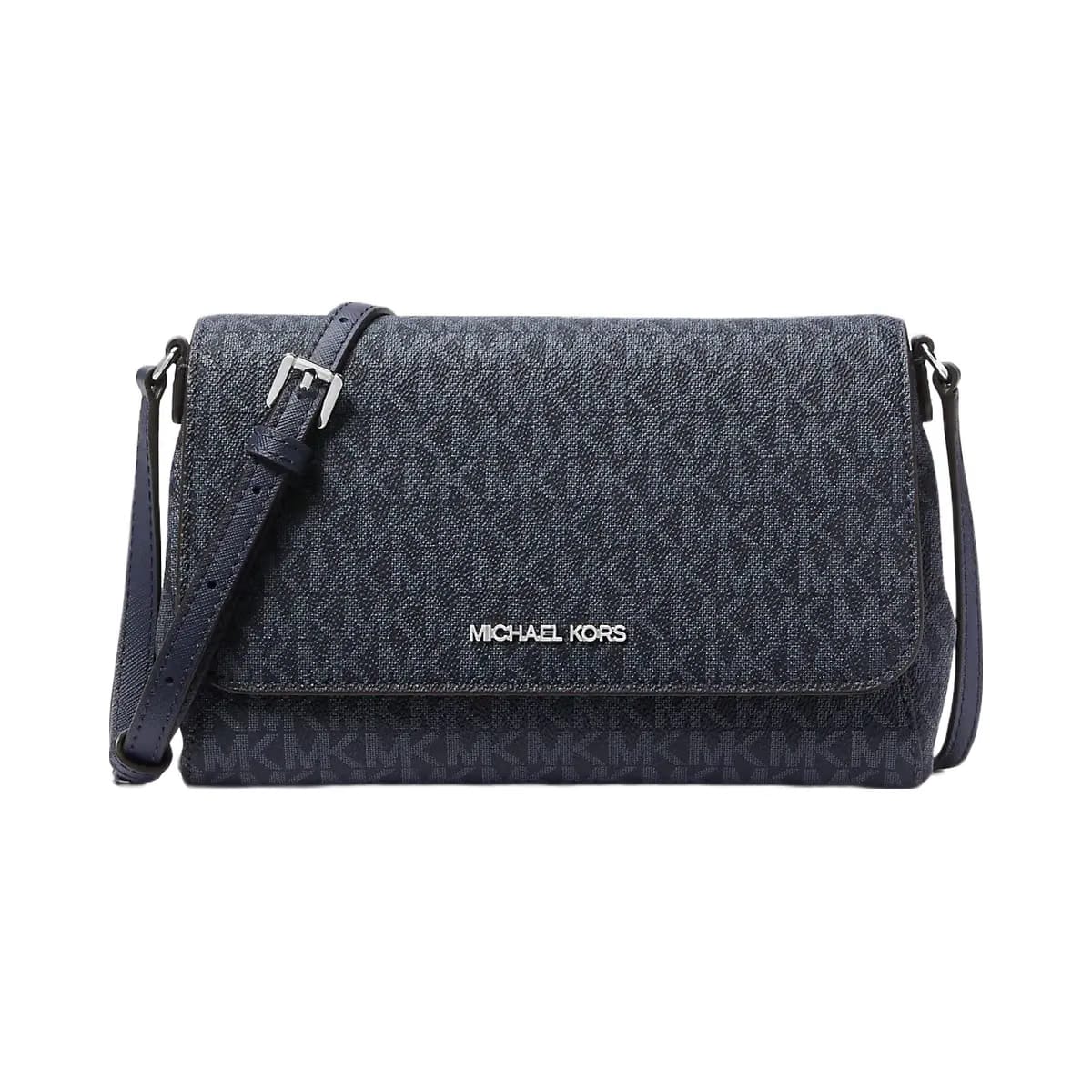 Michael Kors Medium Signature Logo Convertible Crossbody Bag Navy