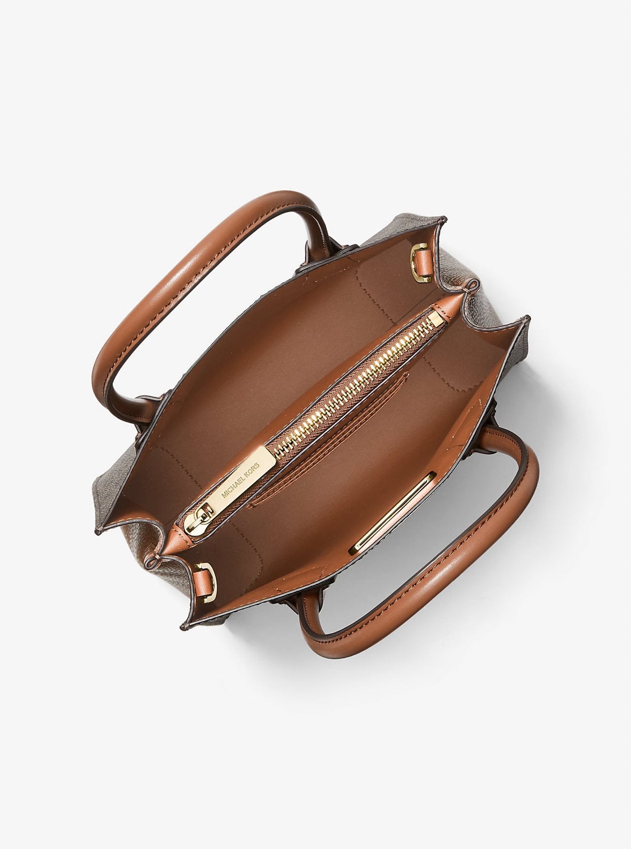 Michael Kors Mercer Medium Logo and Leather Accordion Crossbody Bag Brown – image 3 of 5 Michael Kors Mercer Medium Logo and Leather Accordion Crossbody Bag Brown – image 3 of 5