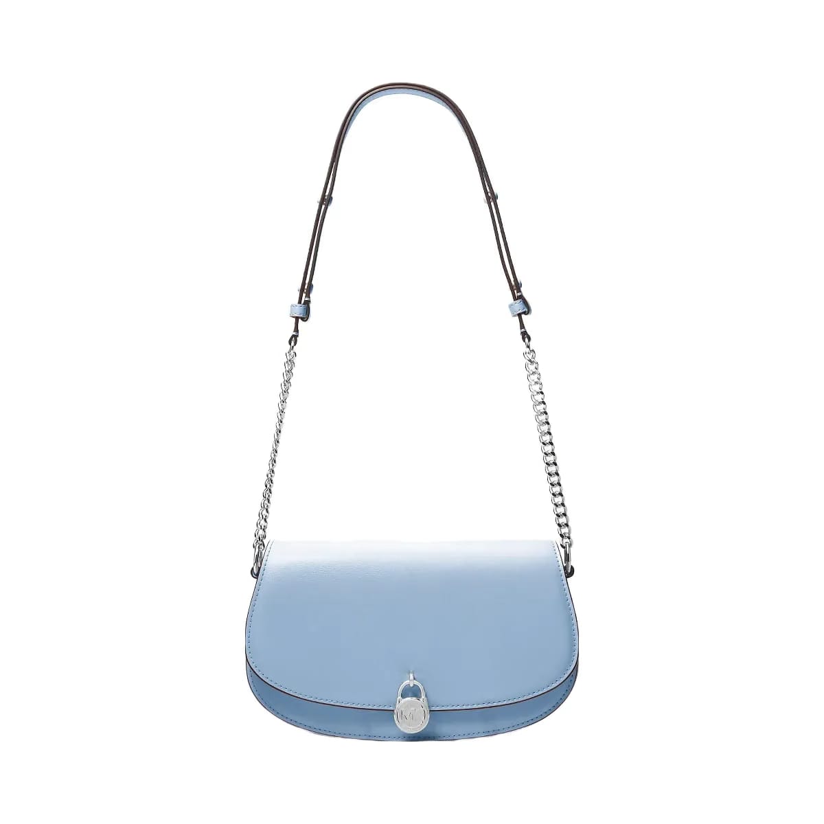 Michael Kors Mila Medium Leather Messenger Bag Light Sky