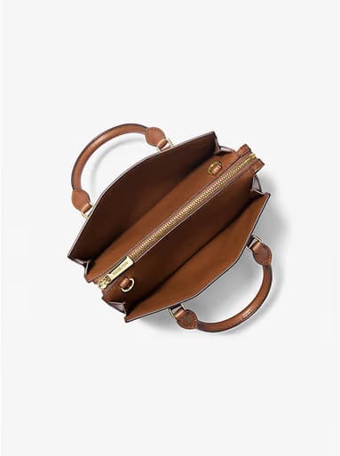 Michael Kors Sheila Small Signature Logo Satchel Brown