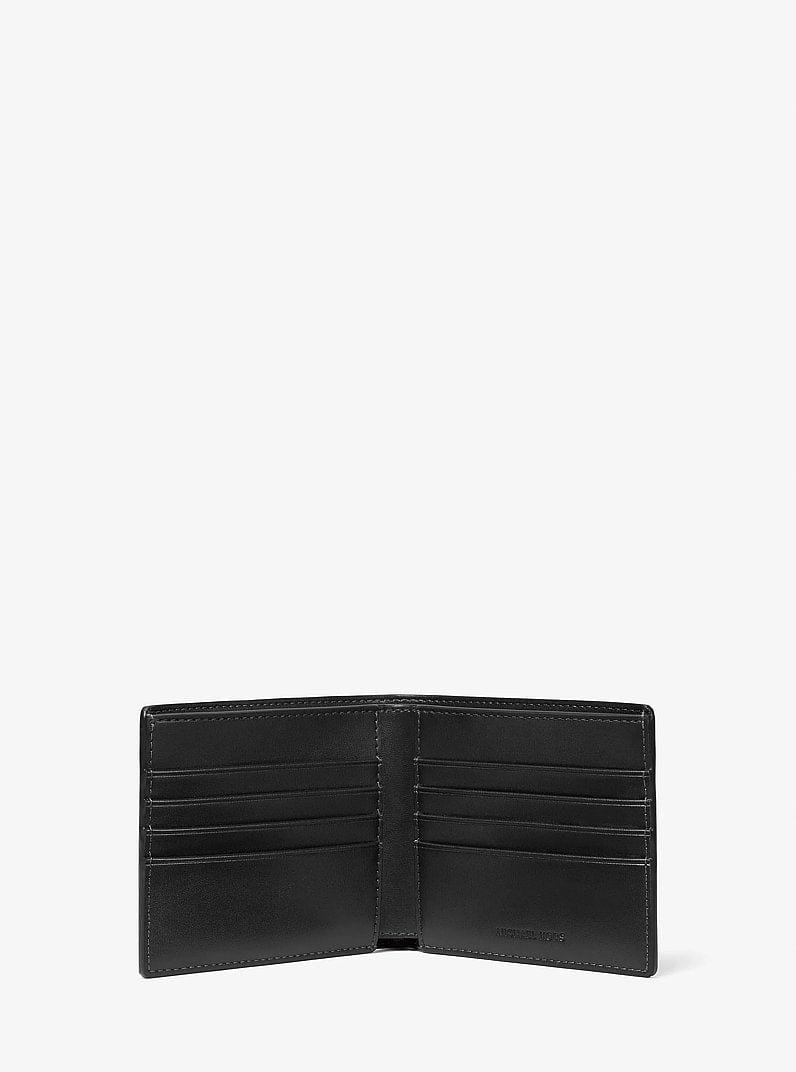 Michael Kors Signature Logo Wallet and Reversible Belt Gift Set Black