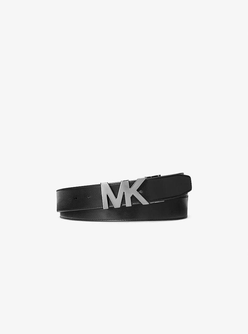 Michael Kors Signature Logo Wallet and Reversible Belt Gift Set Black