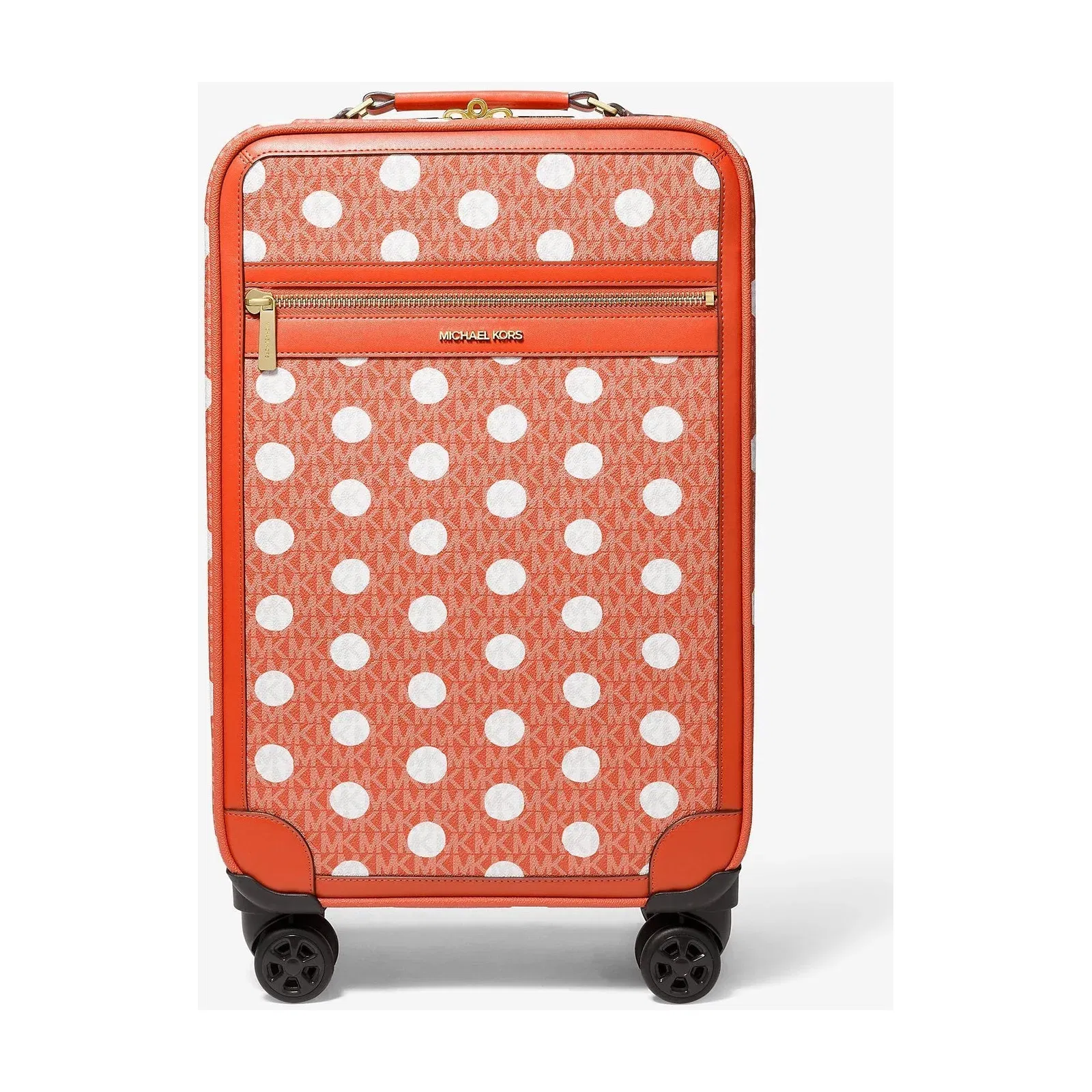 Michael Kors Small Polka Dot Signature Logo Suitcase Red Clay