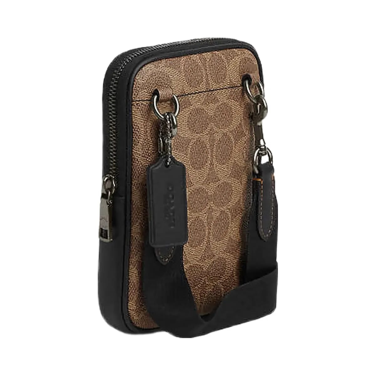 Coach Aden Crossbody Bag In Signature Canvas Signature Canvas-Qb-Tan-Black