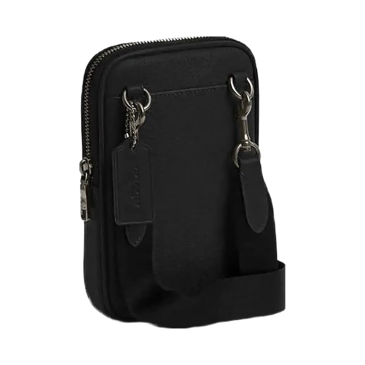 Coach Aden Crossbody Bag Pebbled Leather-Gunmetal-Black