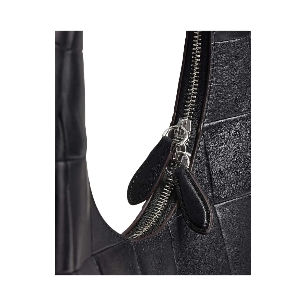 Coach Alter/Ego Crescent Shoulder Bag In Checkerboard Upcrafted Leather Black