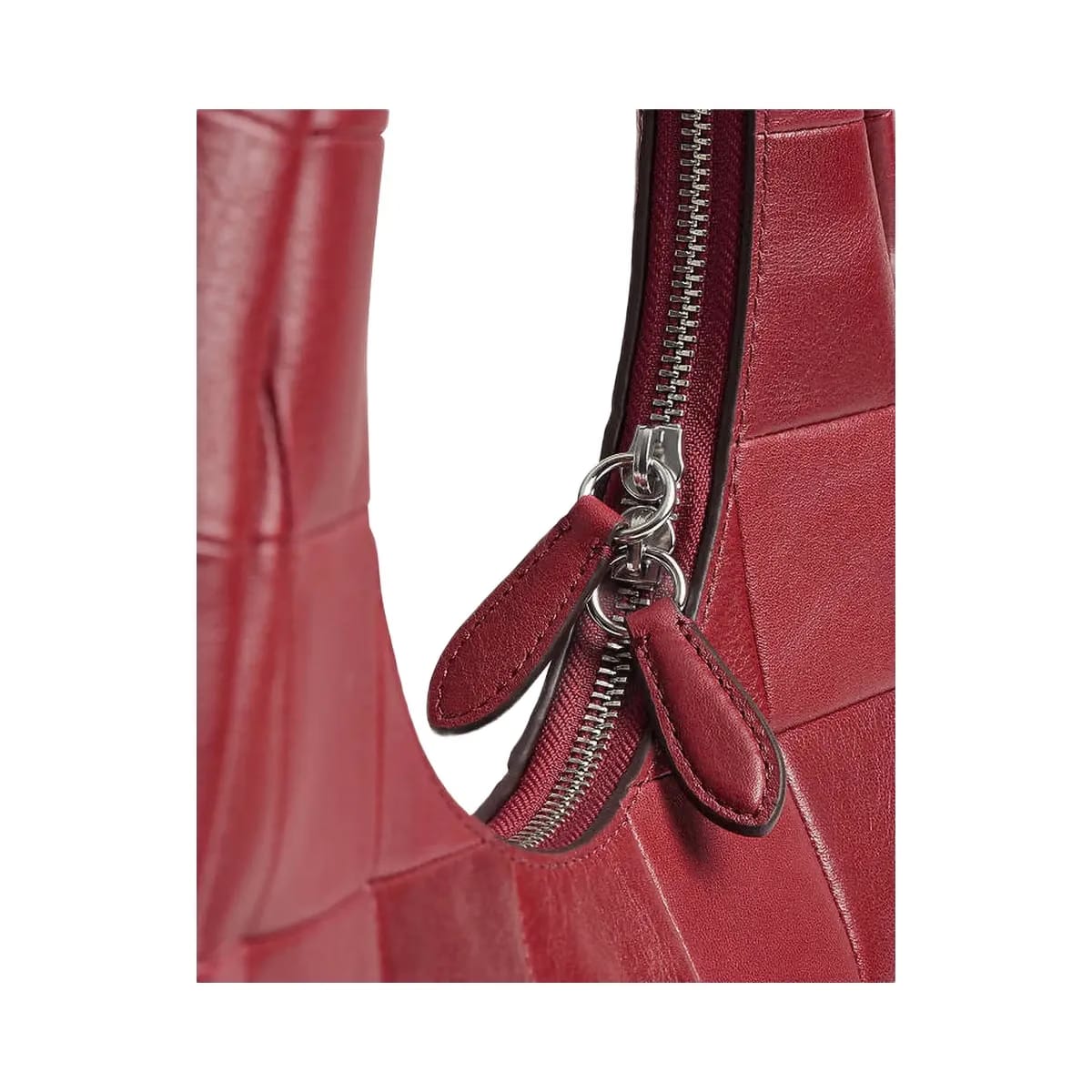 Coach Alter/Ego Crescent Shoulder Bag In Checkerboard Upcrafted Leather Dark Ruby
