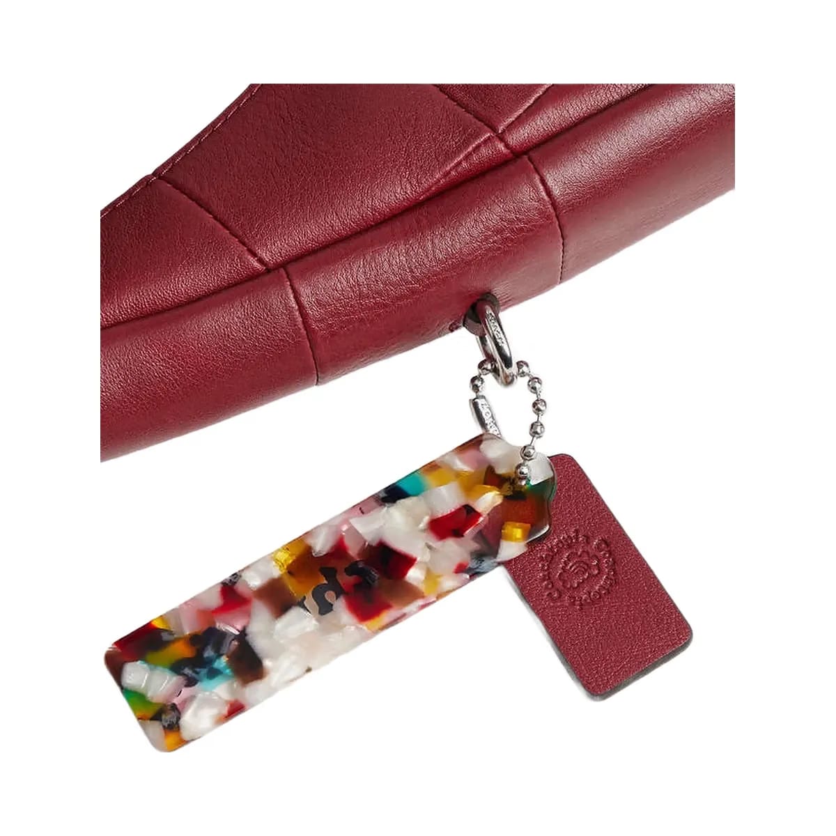 Coach Alter/Ego Crescent Shoulder Bag In Checkerboard Upcrafted Leather Dark Ruby
