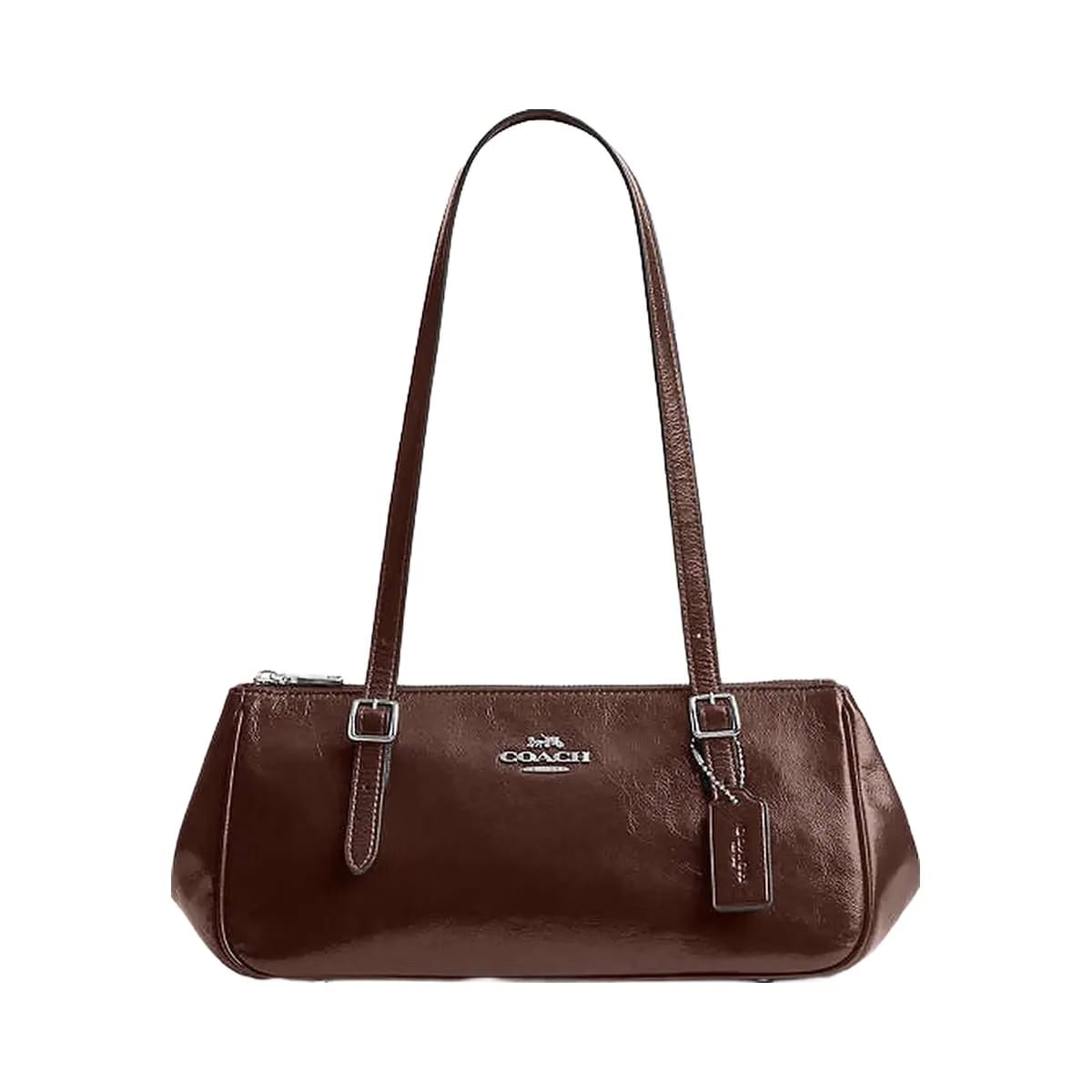 Coach Asher Shoulder Bag Glazed Leather-Silver-Maple