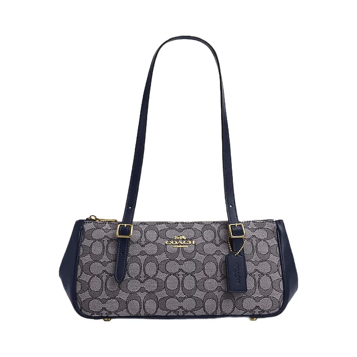 Coach Asher Shoulder Bag In Signature Jacquard Signature Jacquard-Gold-Navy-Midnight Navy