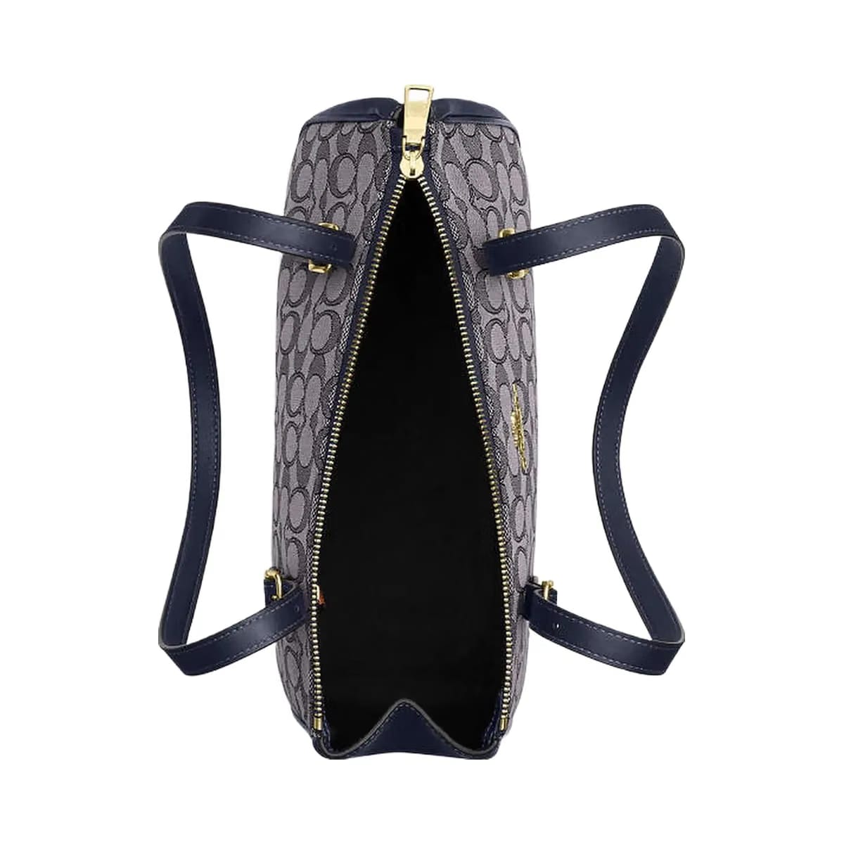 Coach Asher Shoulder Bag In Signature Jacquard Signature Jacquard-Gold-Navy-Midnight Navy