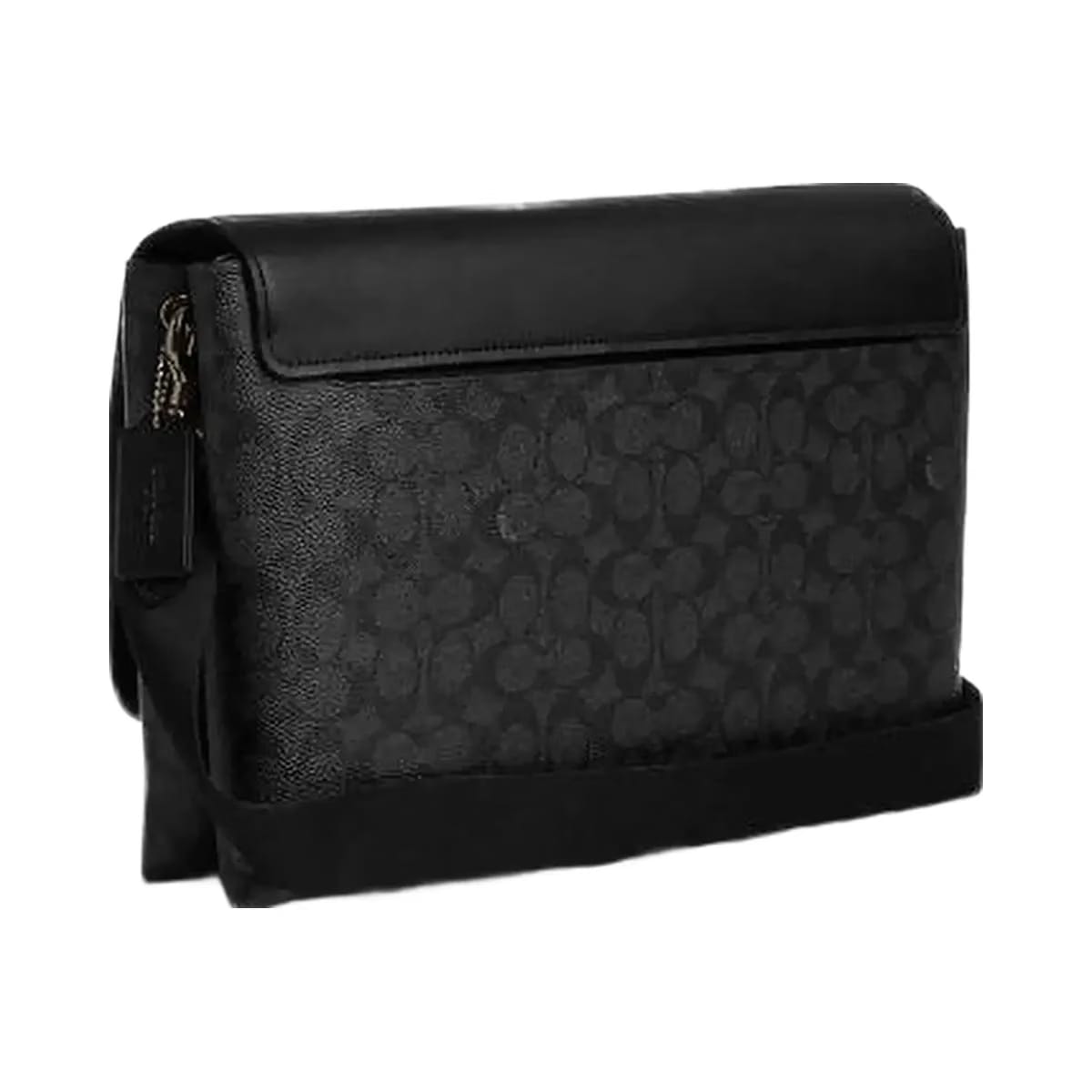 Coach Caleb Messenger Bag In Signature Canvas Signature Canvas-Gunmetal-Charcoal-Black
