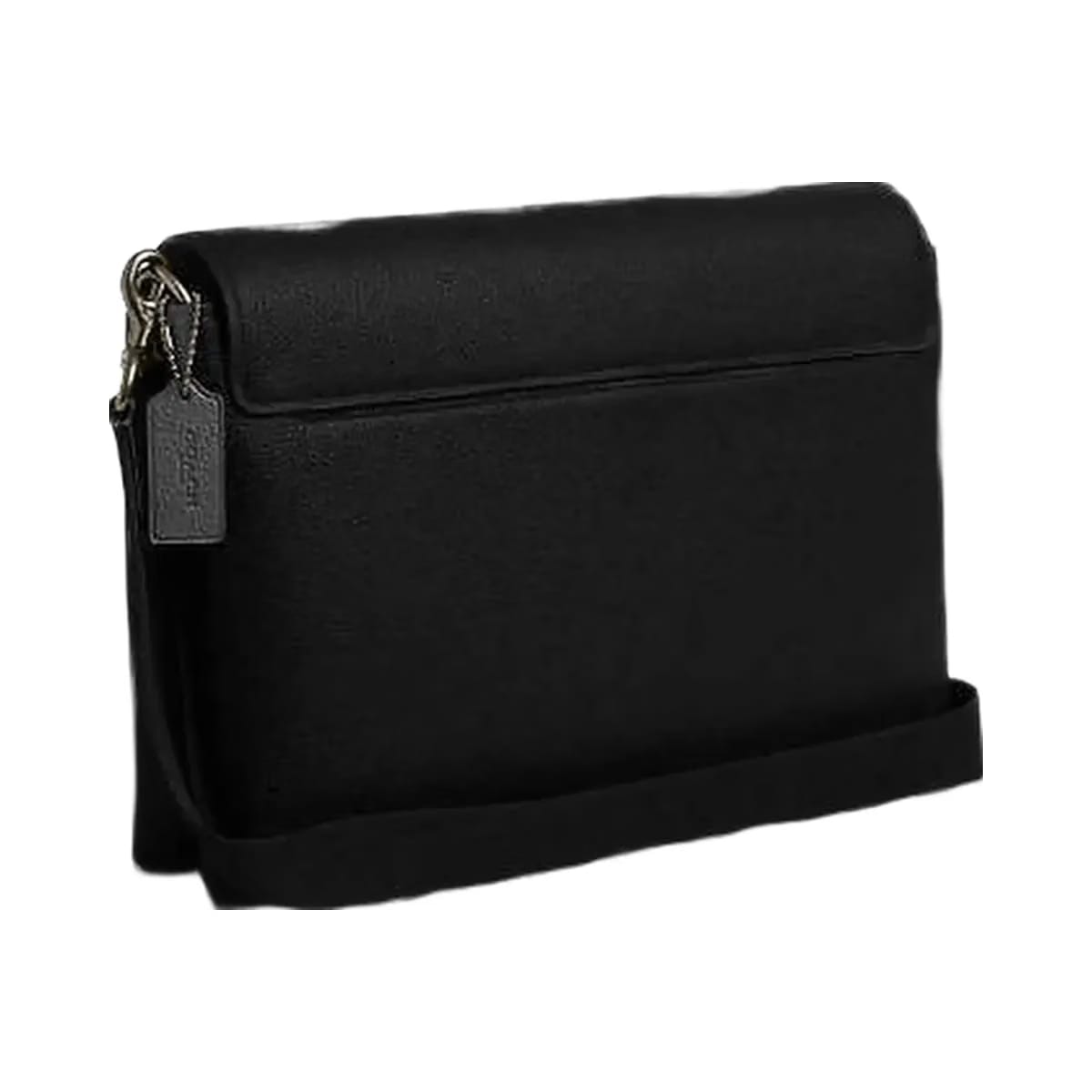 Coach Caleb Messenger Bag Pebbled Leather-Gunmetal-Black