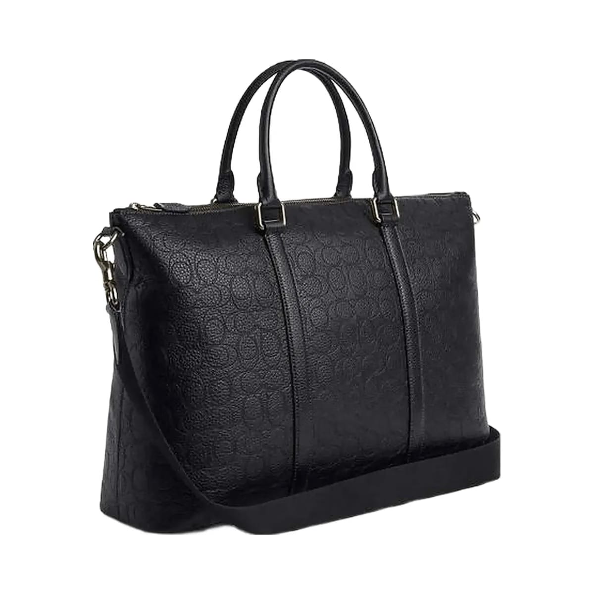 Coach Caleb Work Bag In Signature Leather Pebbled Leather-Gunmetal-Black