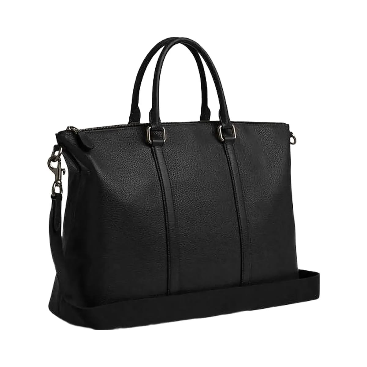 Coach Caleb Work Bag Pebbled Leather-Gunmetal-Black