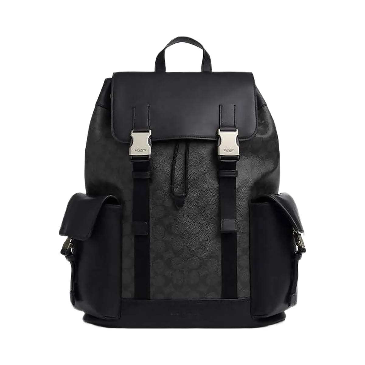 Coach Clark Backpack In Signature Canvas Signature Canvas-Gunmetal-Charcoal-Black