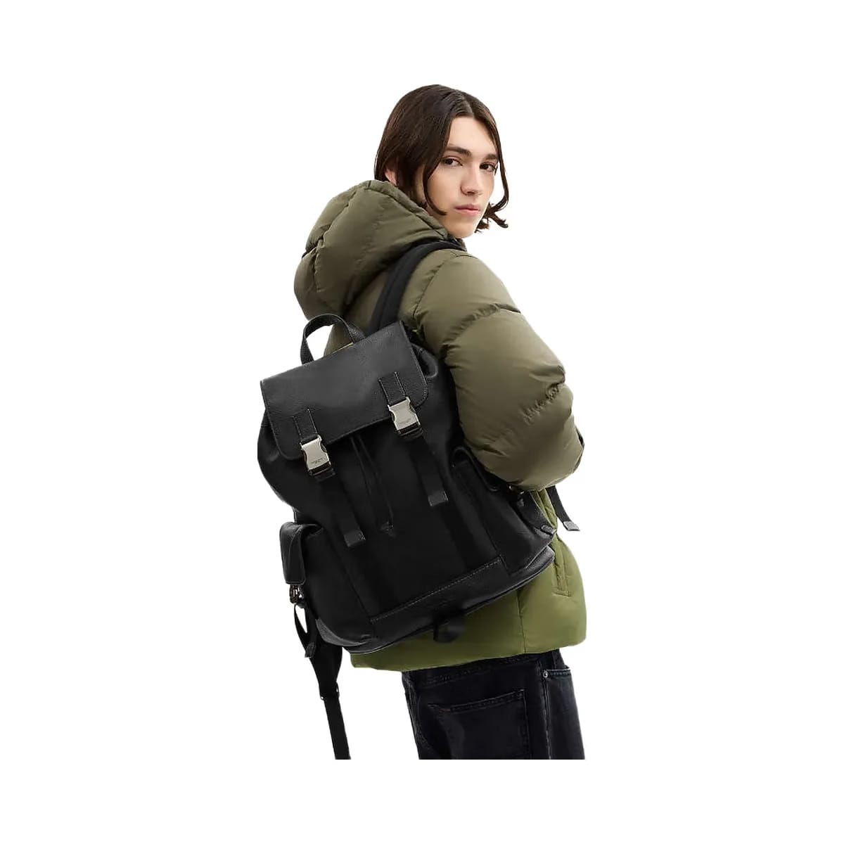 Coach Clark Backpack Pebbled Leather-Gunmetal-Black