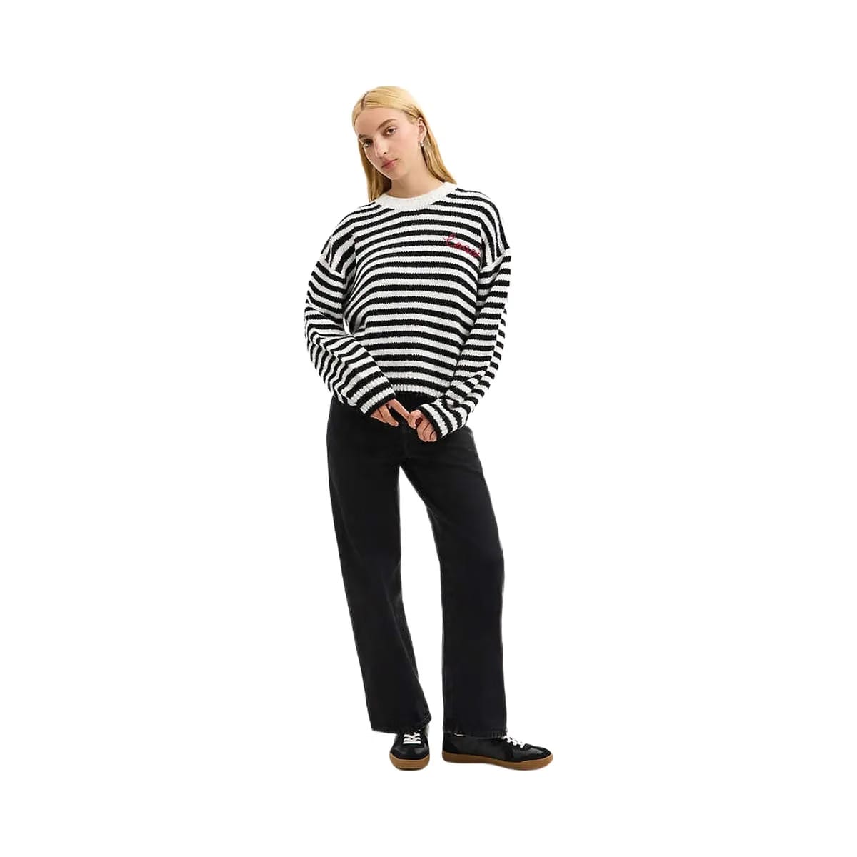 Coach Coach Striped Sweater Black-Cream