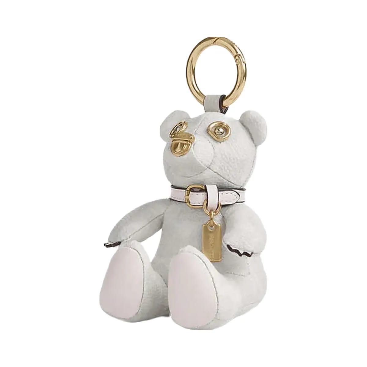 Coach Collectible Bear Bag Charm In Signature Canvas Gold-White-Chalk