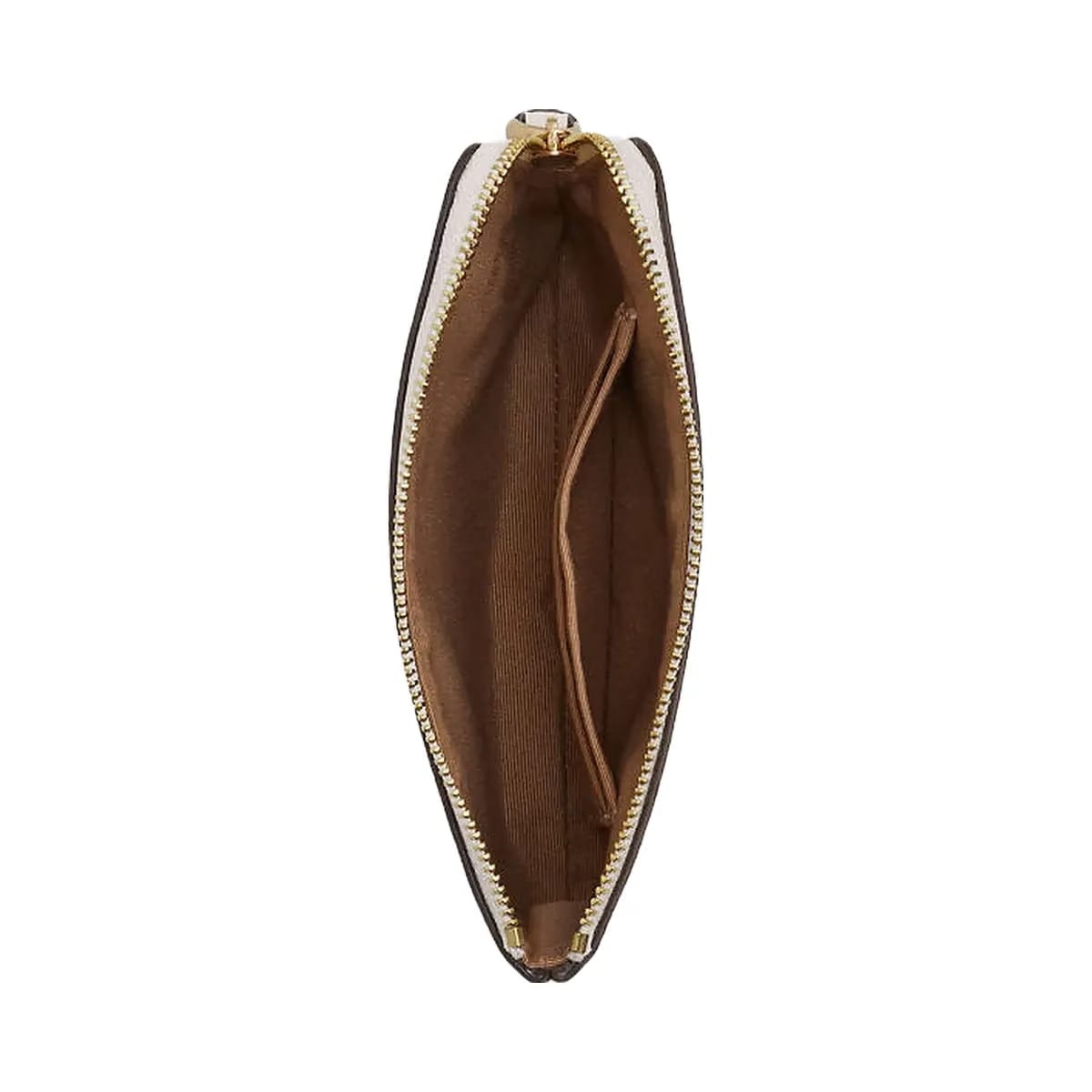 Coach Corner Zip Wristlet Crossgrain Leather-Gold-Chalk