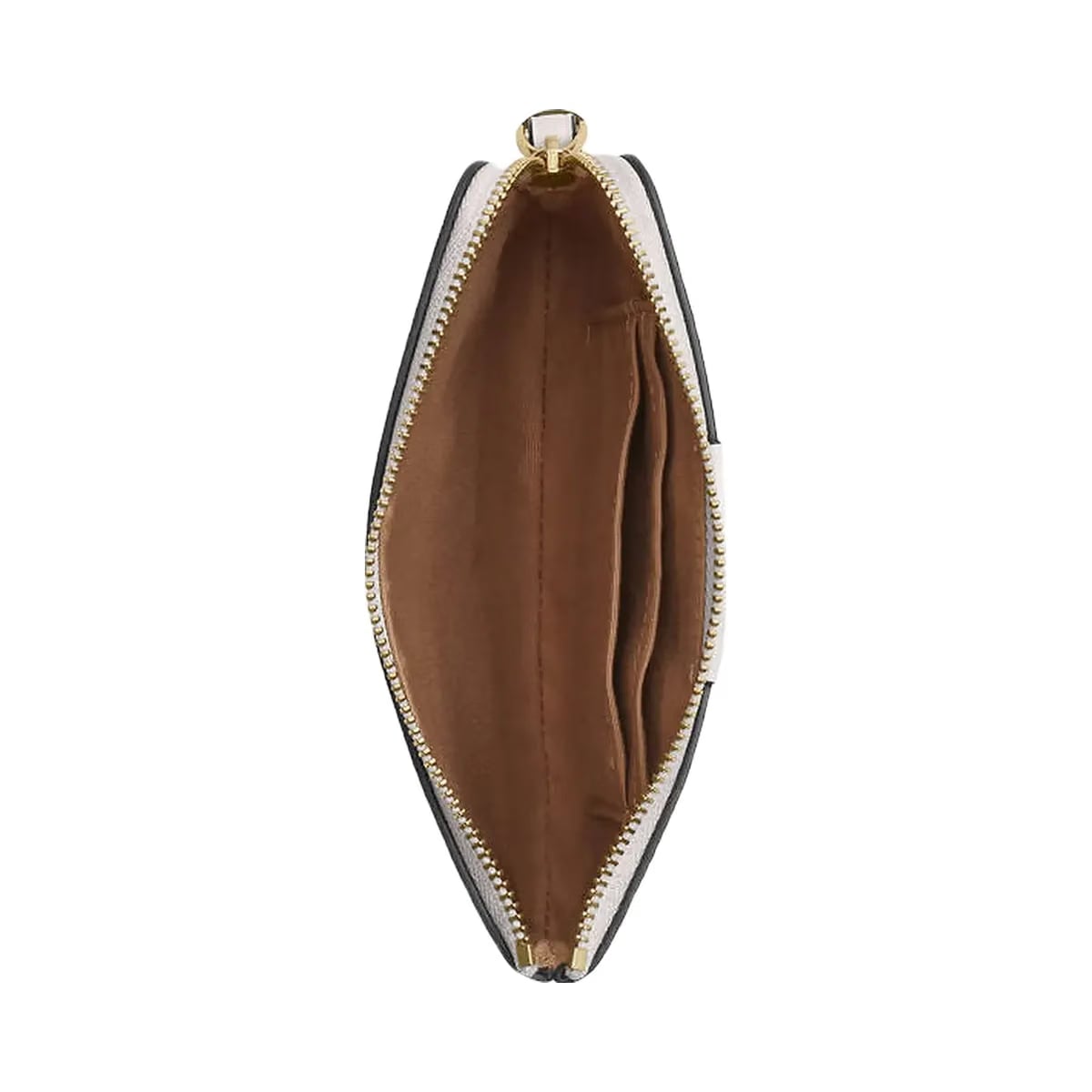 Coach Corner Zip Wristlet In Signature Canvas With Stripe Signature Canvas-Gold-White-Chalk