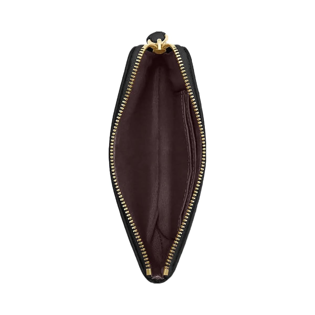 Coach Corner Zip Wristlet Pebbled Leather-Gold-Black
