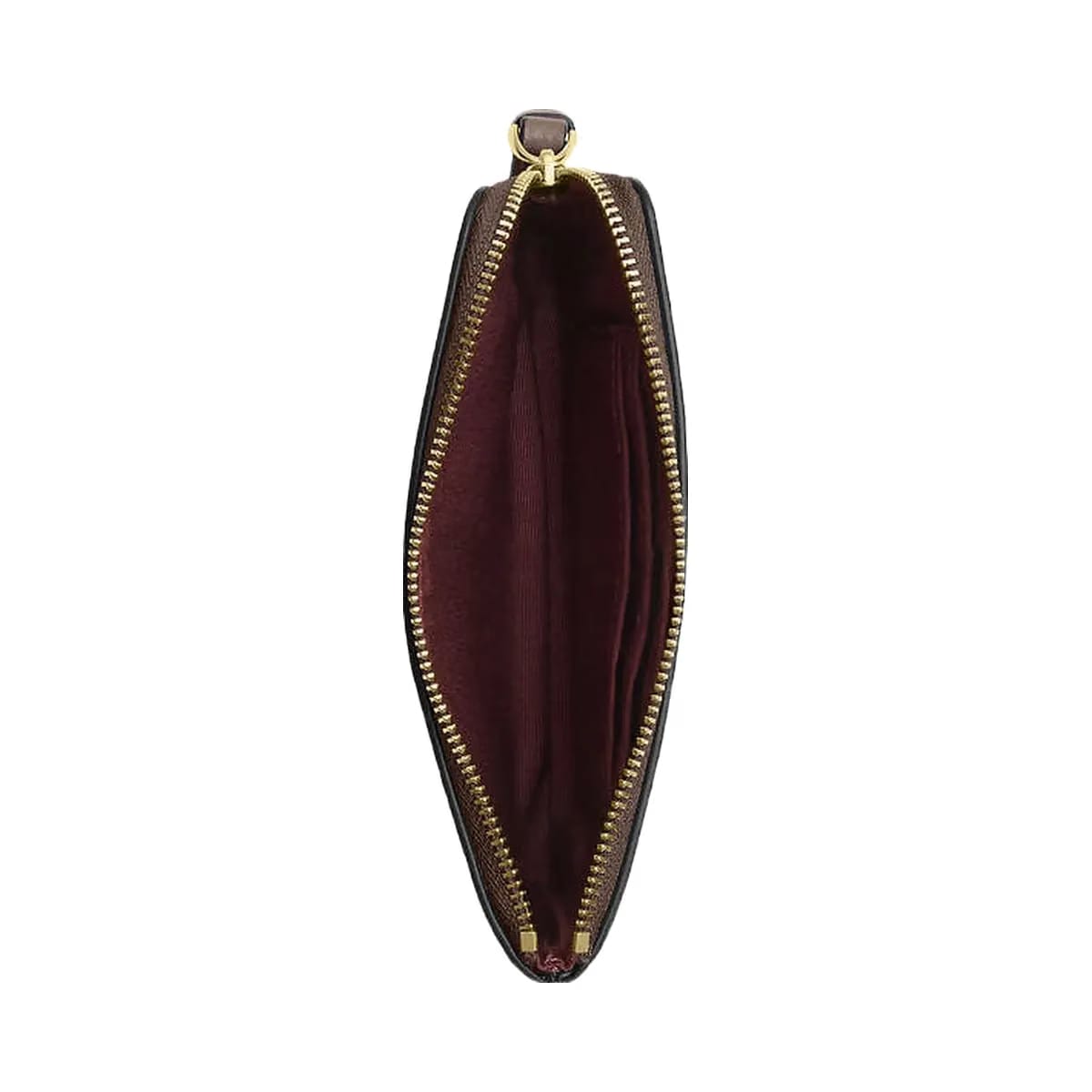 Coach Corner Zip Wristlet Pebbled Leather-Gold-Dark Stone