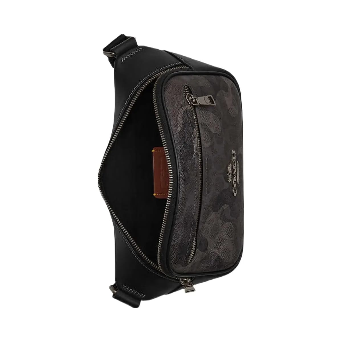 Coach Elias Belt Bag In Signature Camo Print Signature Canvas-Gunmetal-Grey Multi