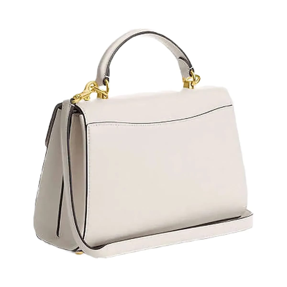 Coach Eliza Top Handle Smooth Leather-Gold-Chalk