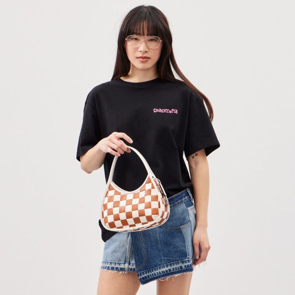 Coach Ergo Bag In Checkerboard Upcrafted Leather Burnished Amber-Chalk