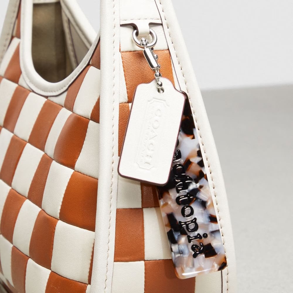 Coach Ergo Bag In Checkerboard Upcrafted Leather Burnished Amber-Chalk