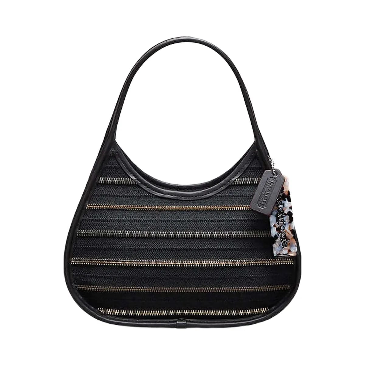 Coach Mini Warner Tote Bag Charm In Signature Canvas Signature Canvas-Qb-Tan-Black