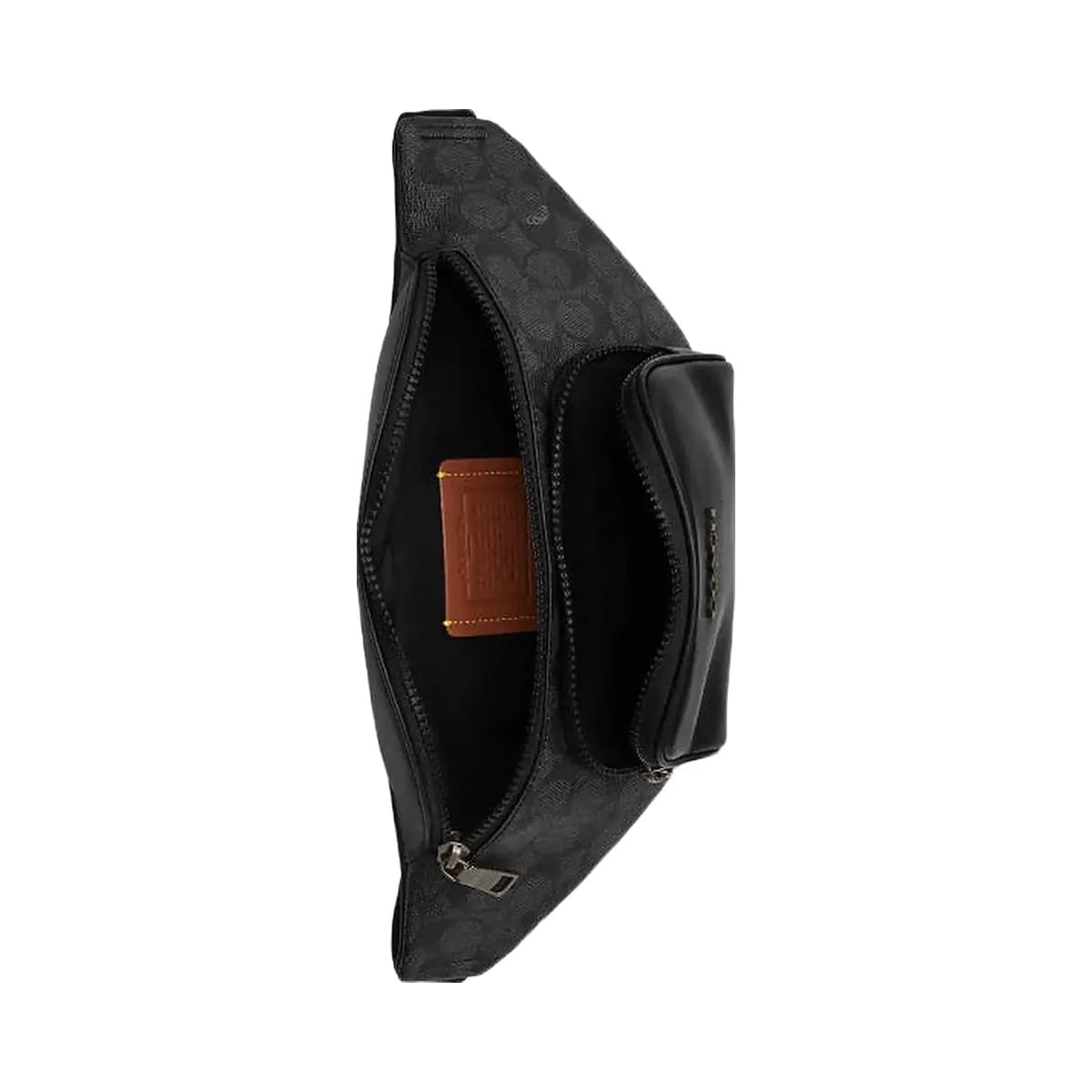 Coach Racer Small Belt Bag In Signature Canvas Signature Canvas-Gunmetal-Charcoal-Black