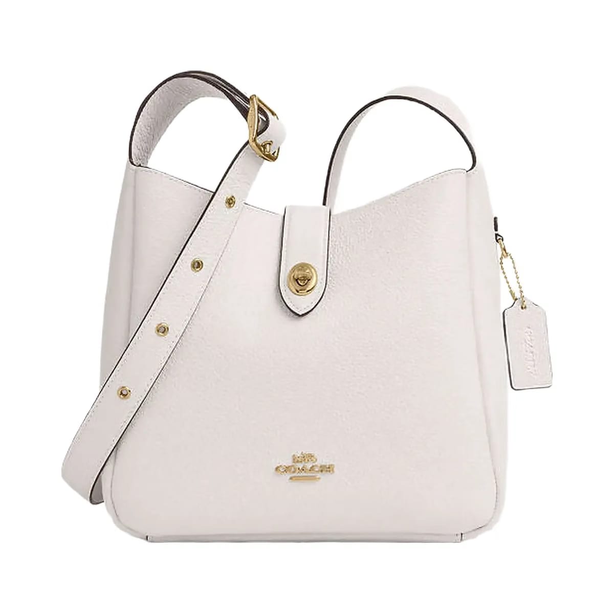 Coach Hadley Convertible Crossbody Bag Pebbled Leather-Gold-Chalk