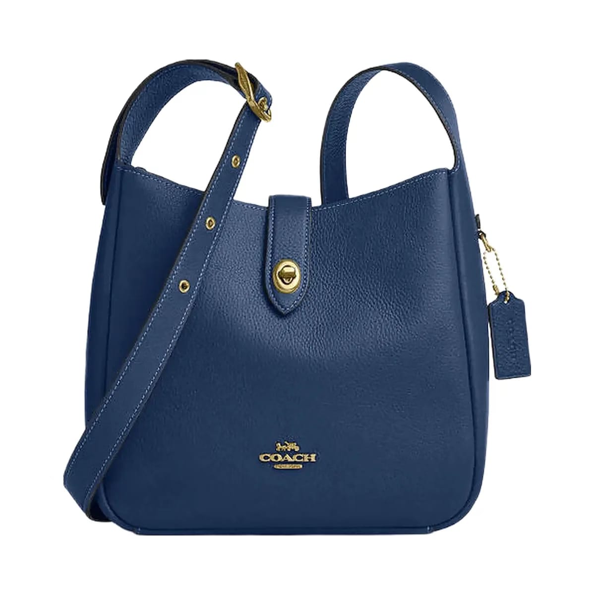 Coach Hadley Convertible Crossbody Bag Pebbled Leather-Gold-Deep Blue