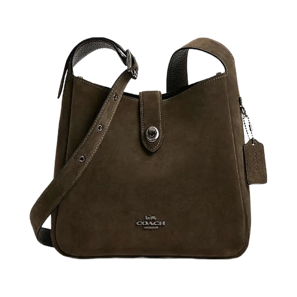 Coach Hadley Convertible Crossbody Bag Suede-Qb-Army Green