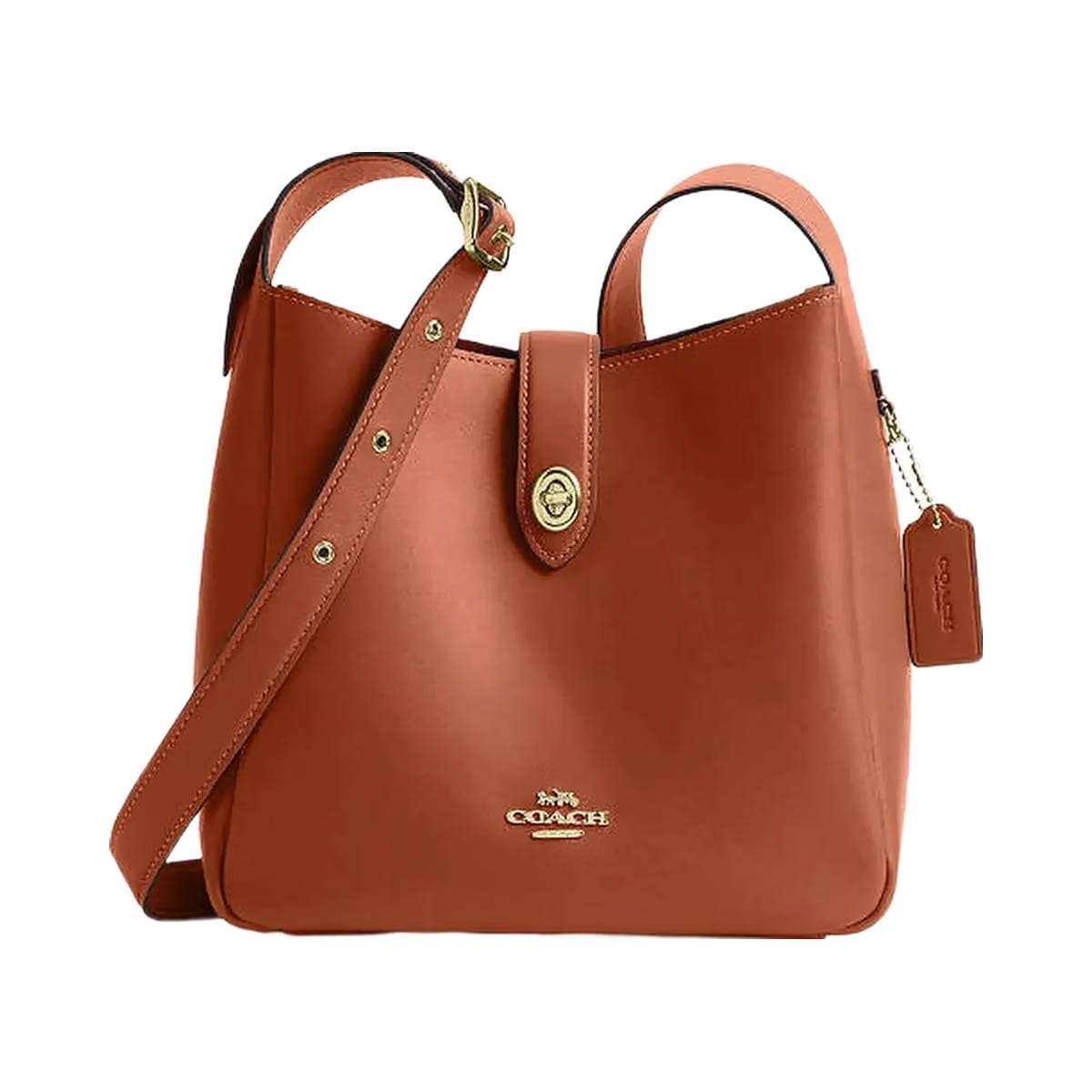 Coach Hadley Convertible Crossbody Smooth Leather-Gold-Tan