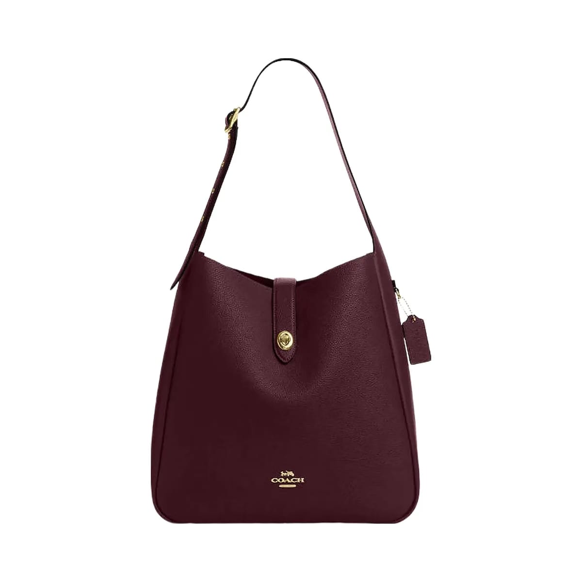Coach Hadley Large Shoulder Bag Pebbled Leather-Im-Dark Wine