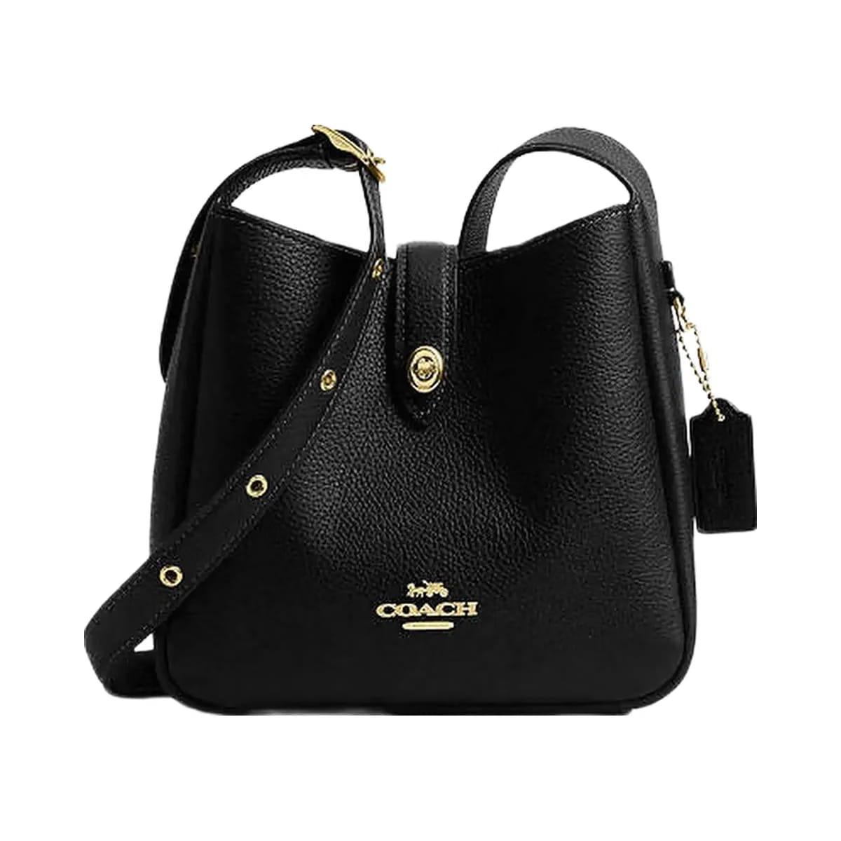 Coach Hadley Mini Crossbody Bag Pebbled Leather-Gold-Black